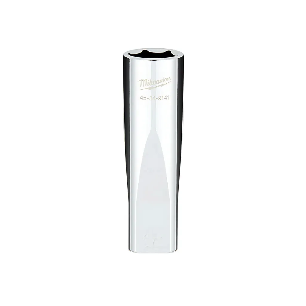 1/2 in. Drive 17MM Metric 6-Point Deep Socket with FOUR FLAT™ Sides
