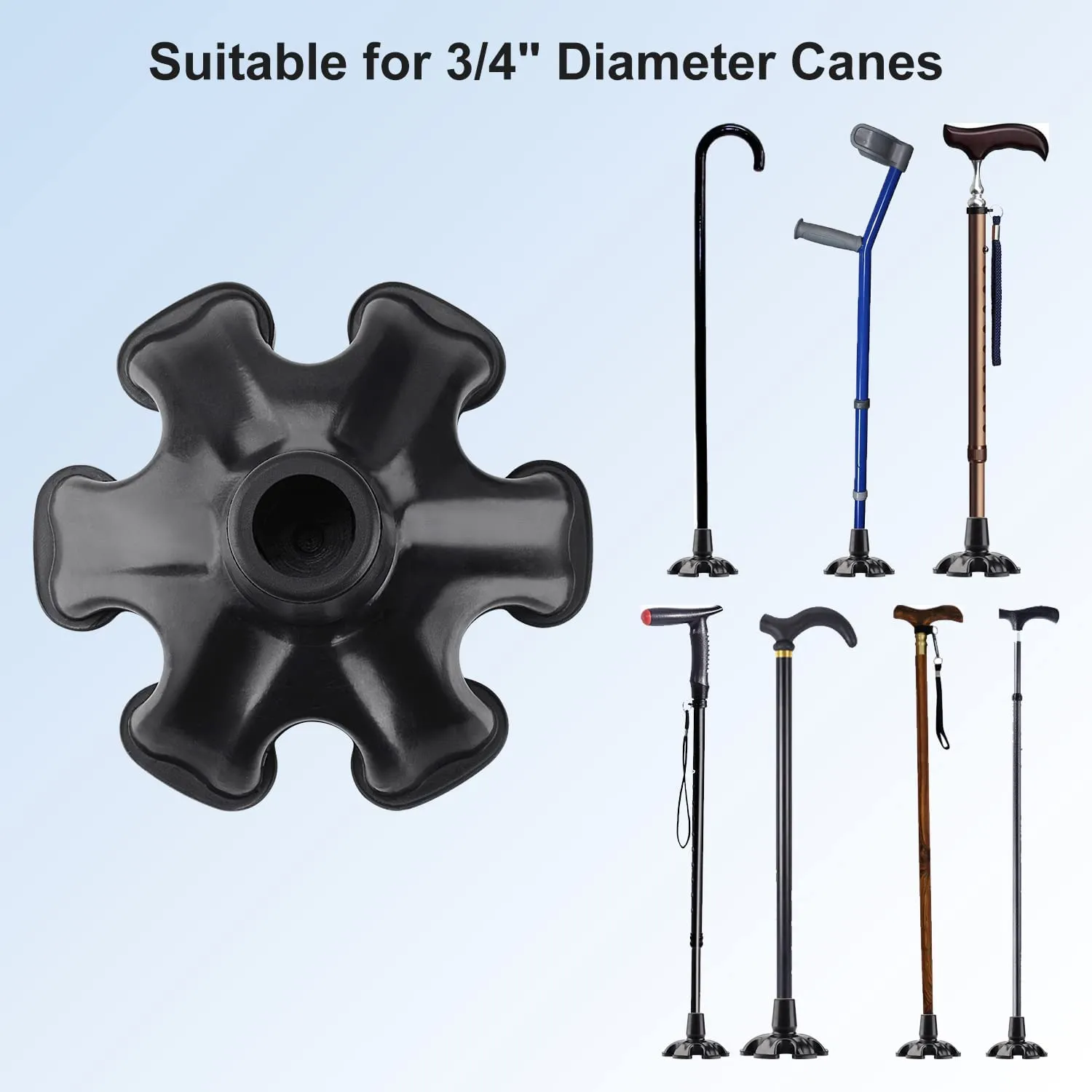 6-Prong Self Standing Replacement Cane Tip