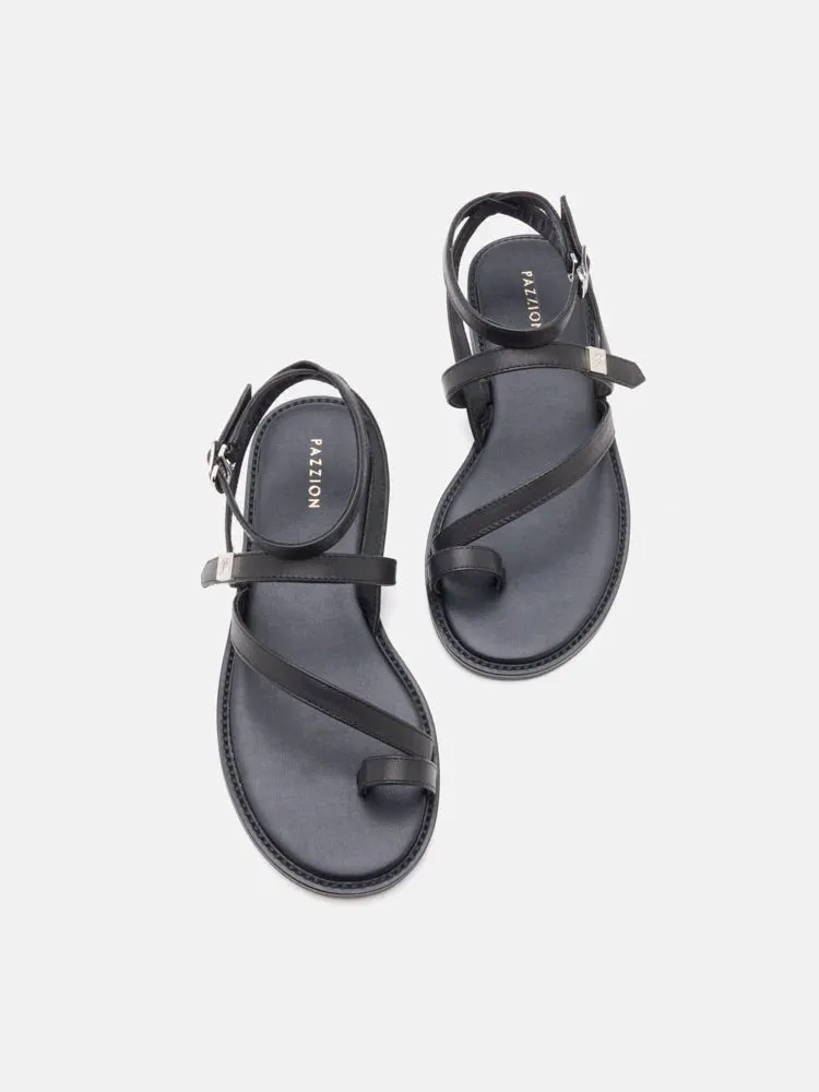 Aelin Strappy Leather Flat Sandals