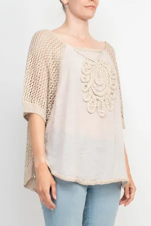 Alberto Makali Scoop Neck Short Sleeve Knit Top by Curated Brands