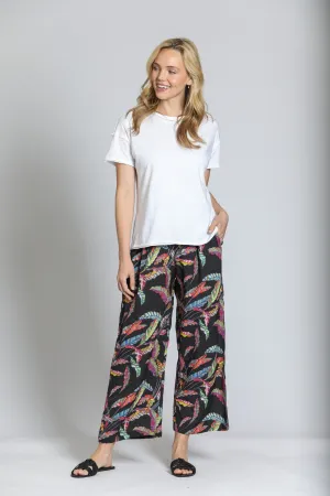 APNY Crop Wide Leg Pant  Black Multi