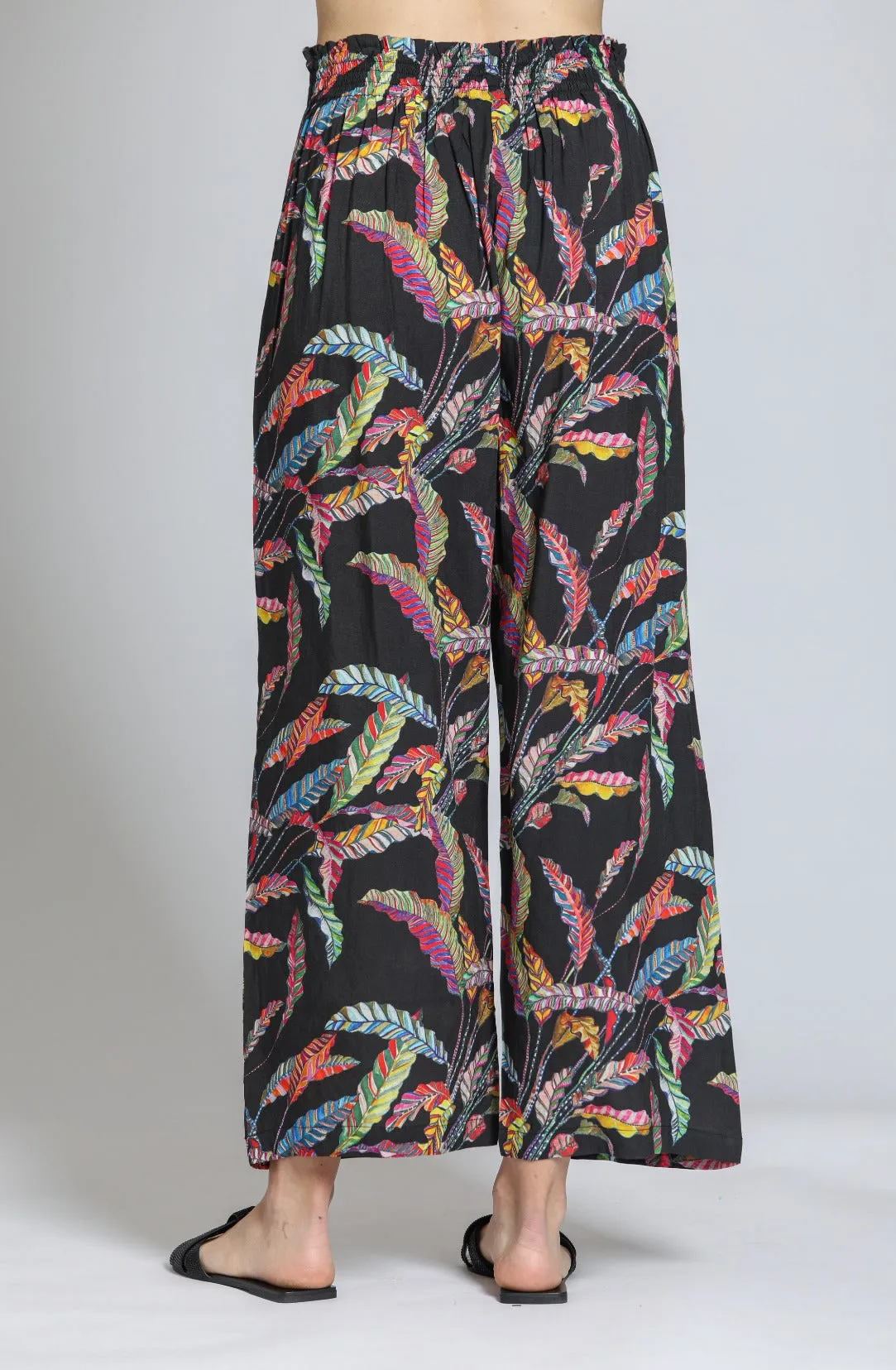 APNY Crop Wide Leg Pant  Black Multi