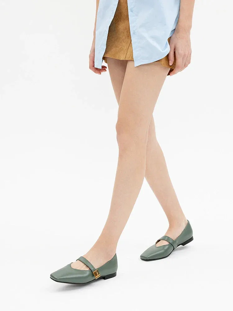 Aubrey Square Toe Mary Jane Flats