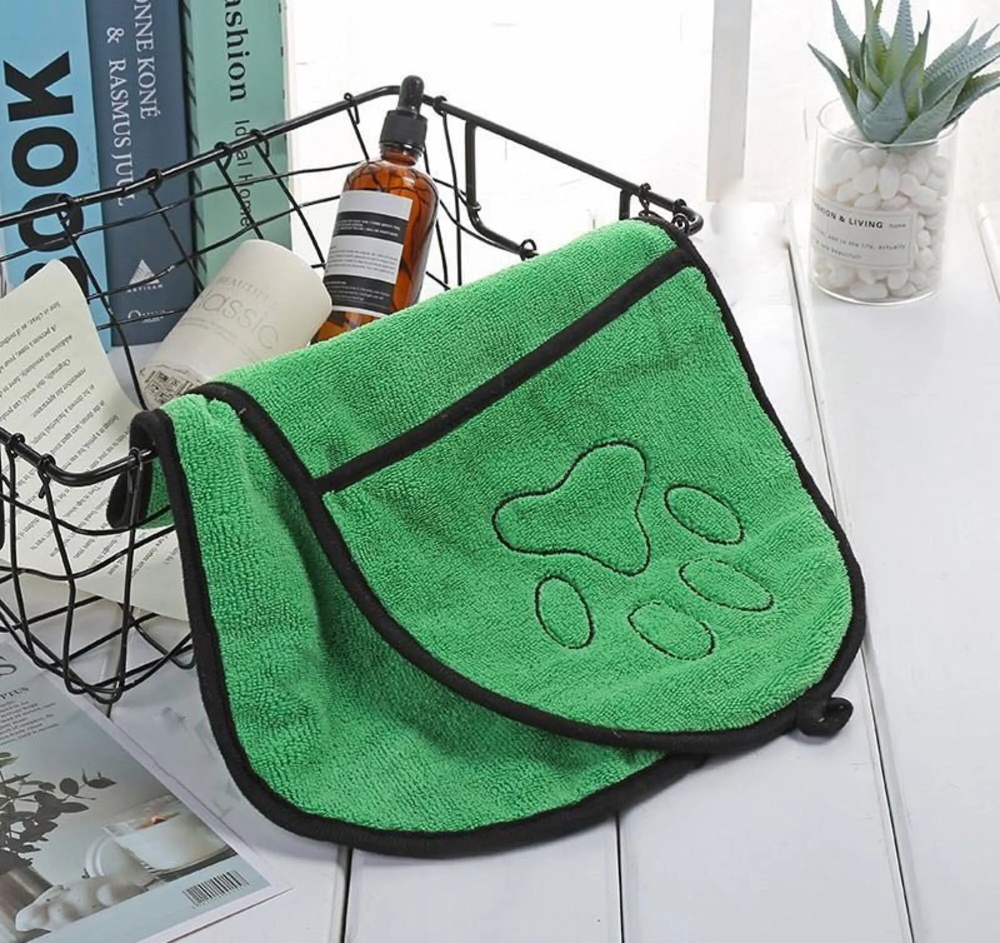 BeNat Pets. Dog Bath Towel Double Drop Pocket Design by BeNat