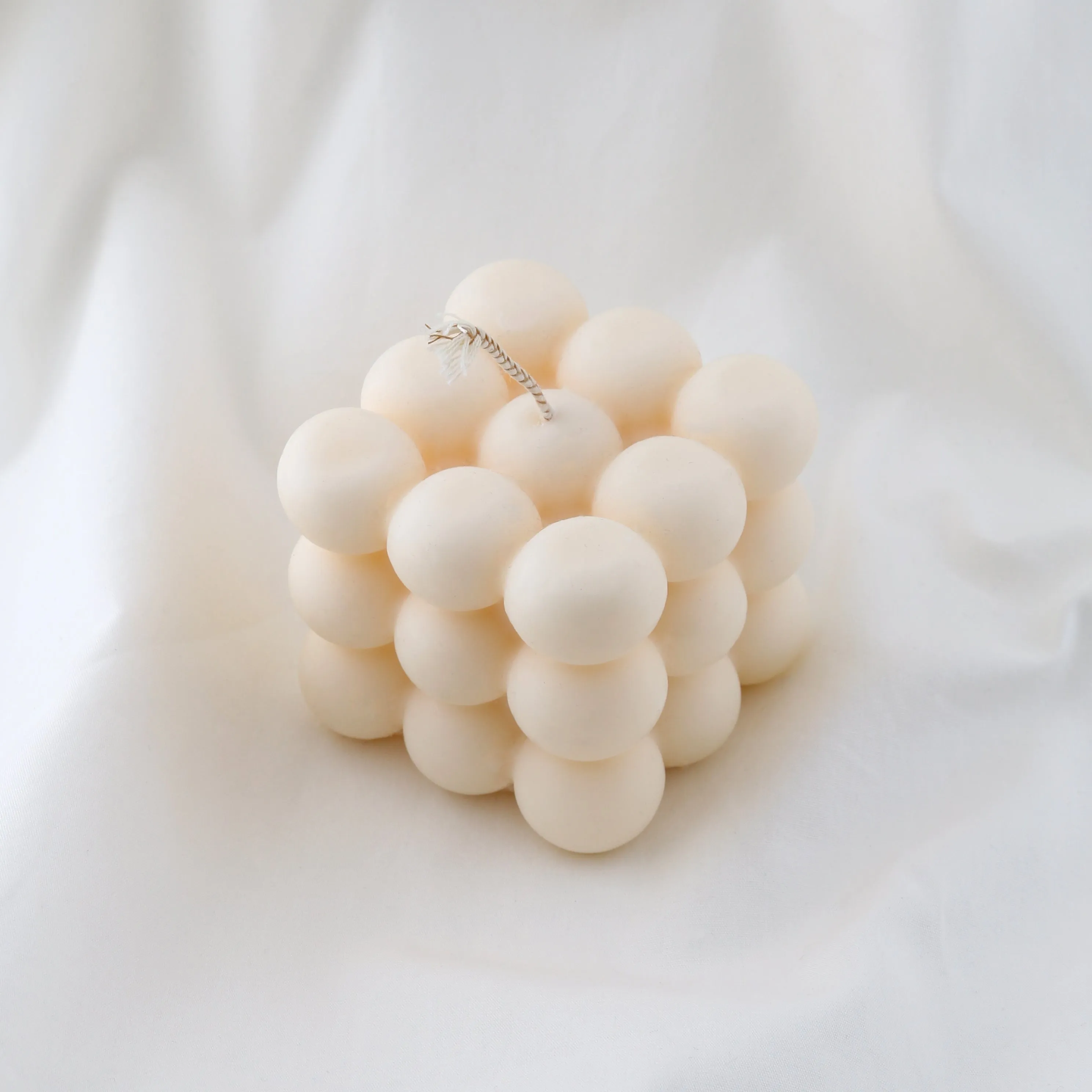 Bobble Cube Candle - Natural Cream