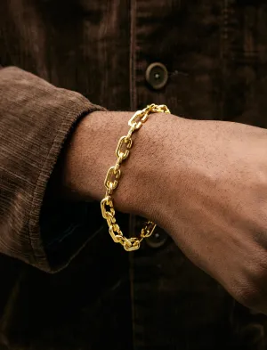 C Bracelet Thin Polished Gold