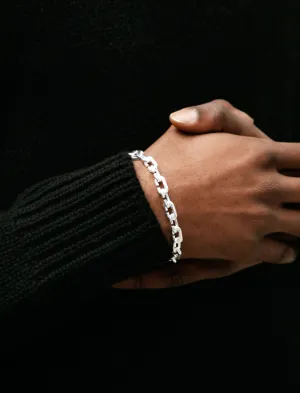 C Bracelet Thin Polished Silver