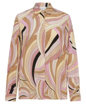 Camicia Minerva in Crêpe di Seta con Stampa Rétrò