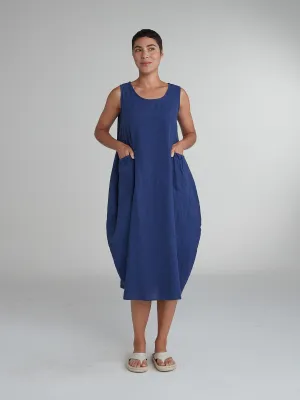 CutLoose Dress - Pocket Midi - Admiralty Crosshatch