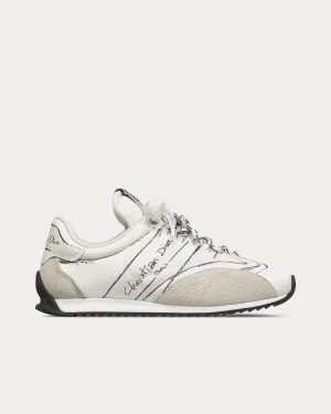 D-Sketch Nylon & Calfskin White Low Top Sneakers