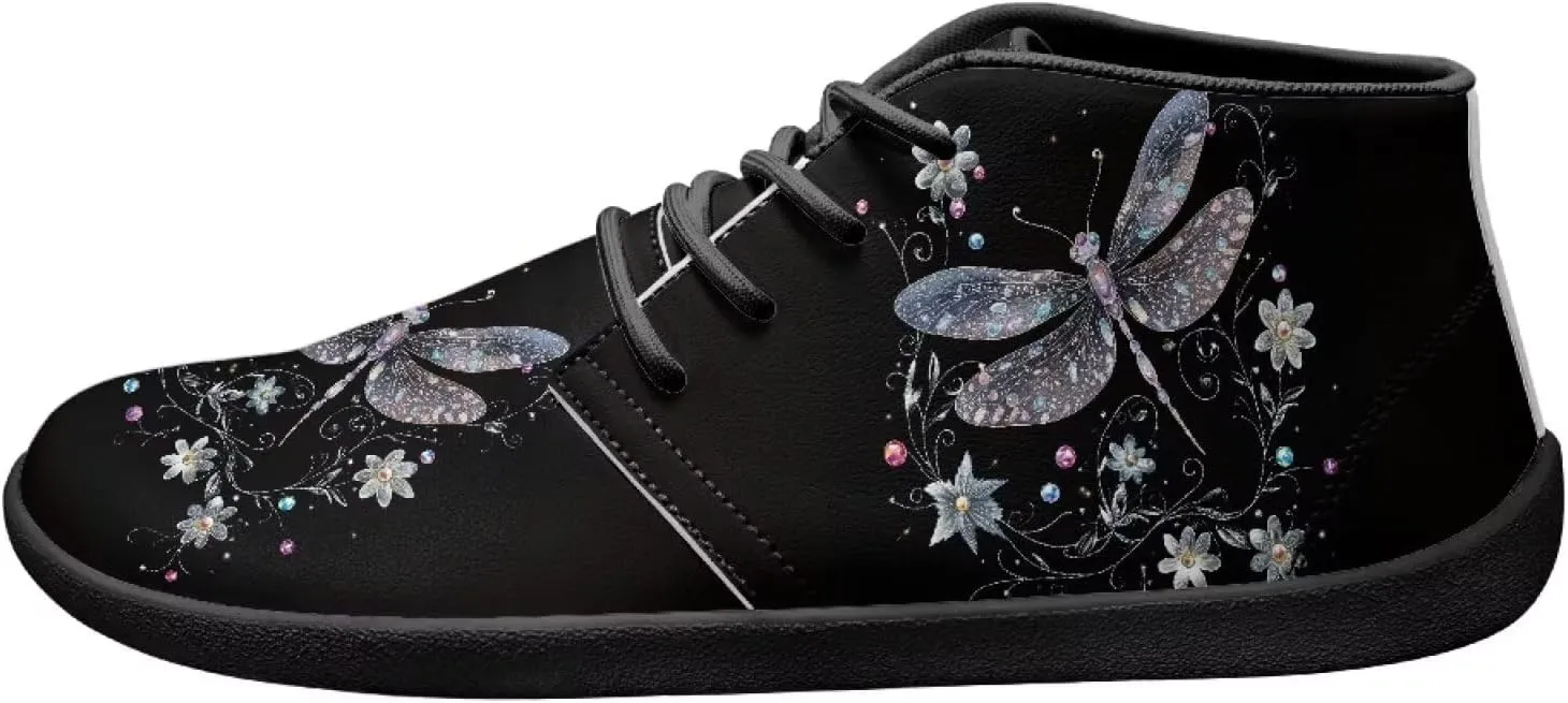 Doojoayie Wide Toe Box Sneakers Women Mens Barefoot Shoes with PU Leather for Travel