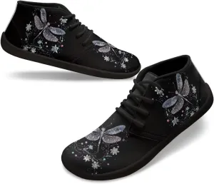 Doojoayie Wide Toe Box Sneakers Women Mens Barefoot Shoes with PU Leather for Travel