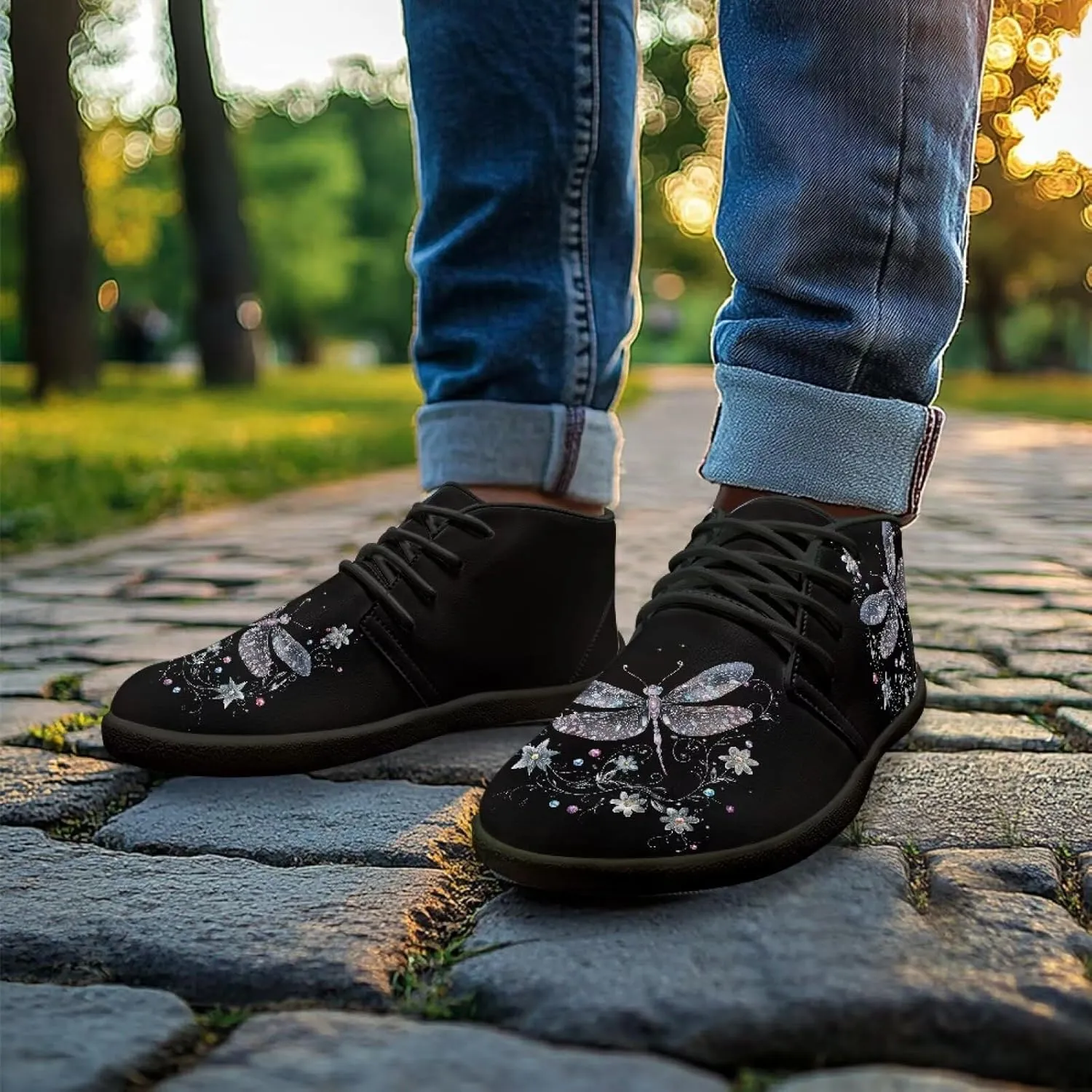 Doojoayie Wide Toe Box Sneakers Women Mens Barefoot Shoes with PU Leather for Travel