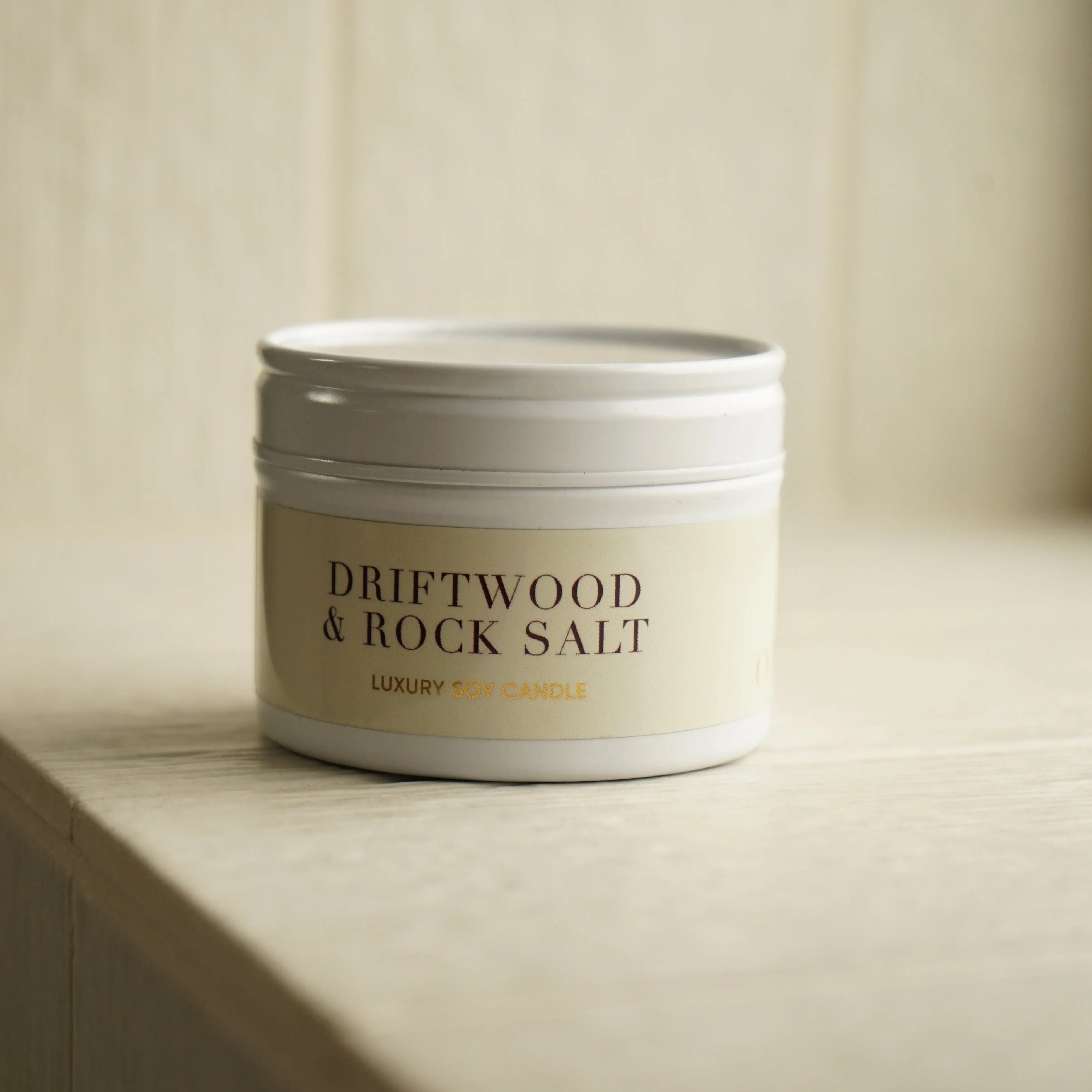 Driftwood & Rock Salt Tin Candle