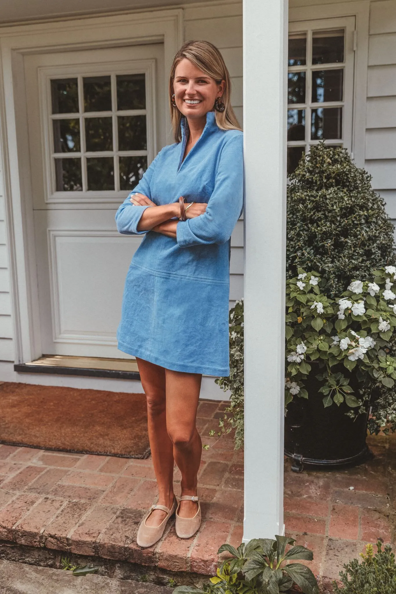 Dutch Blue Corduroy Clifton Dress