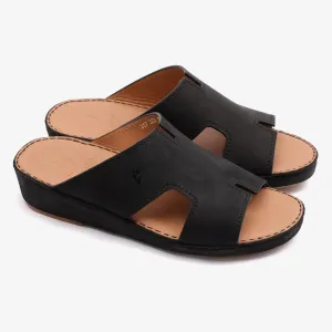 FARADA MENS ARABIC DAVINCI SUEDE SANDALS BLACK
