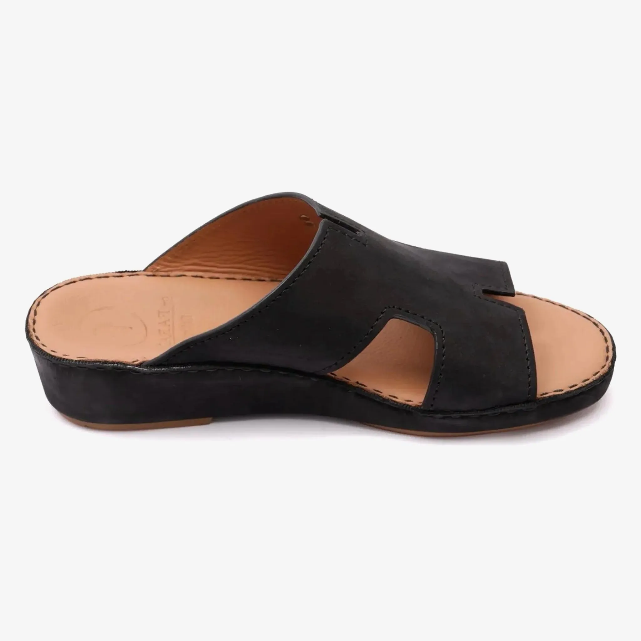 FARADA MENS ARABIC DAVINCI SUEDE SANDALS BLACK
