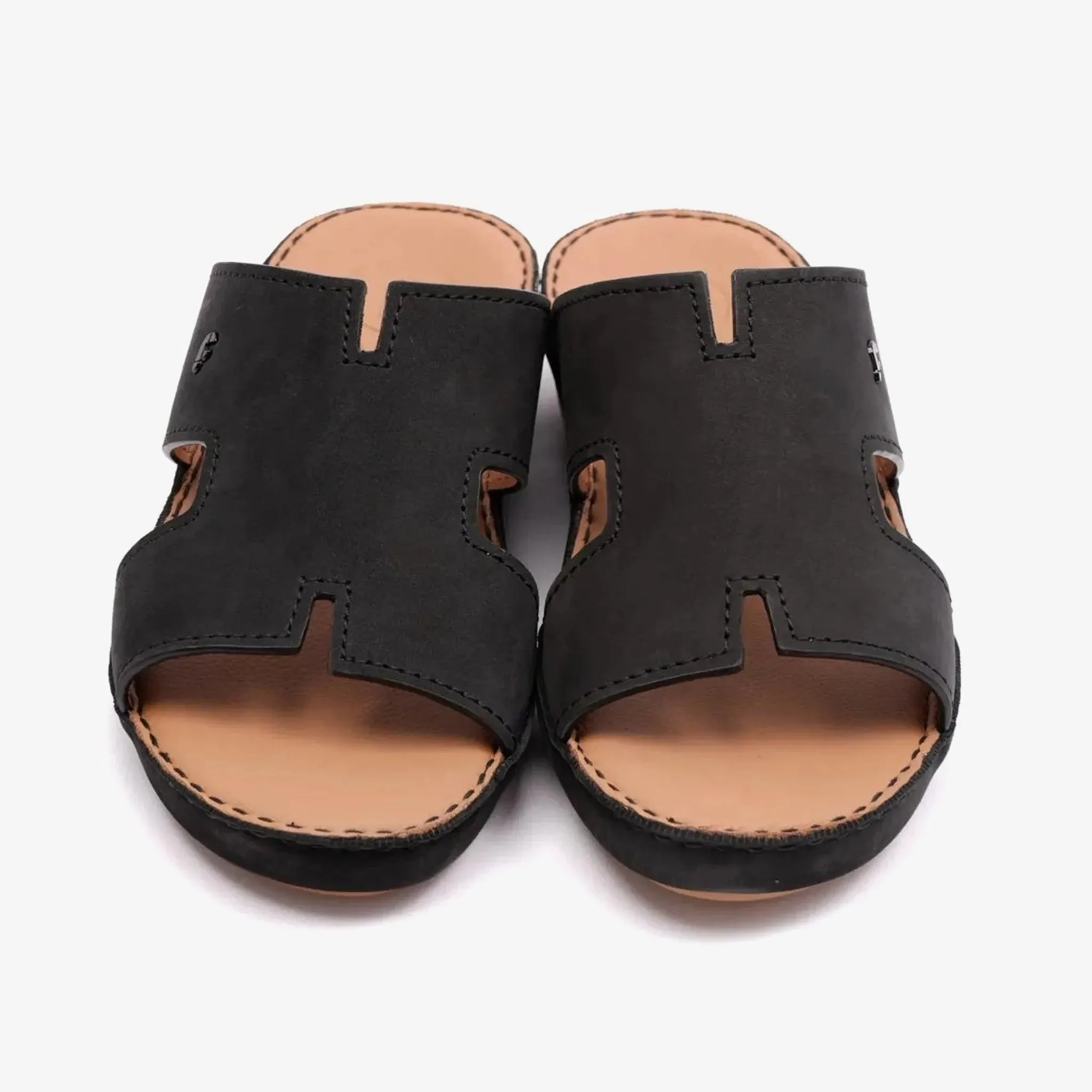 FARADA MENS ARABIC DAVINCI SUEDE SANDALS BLACK