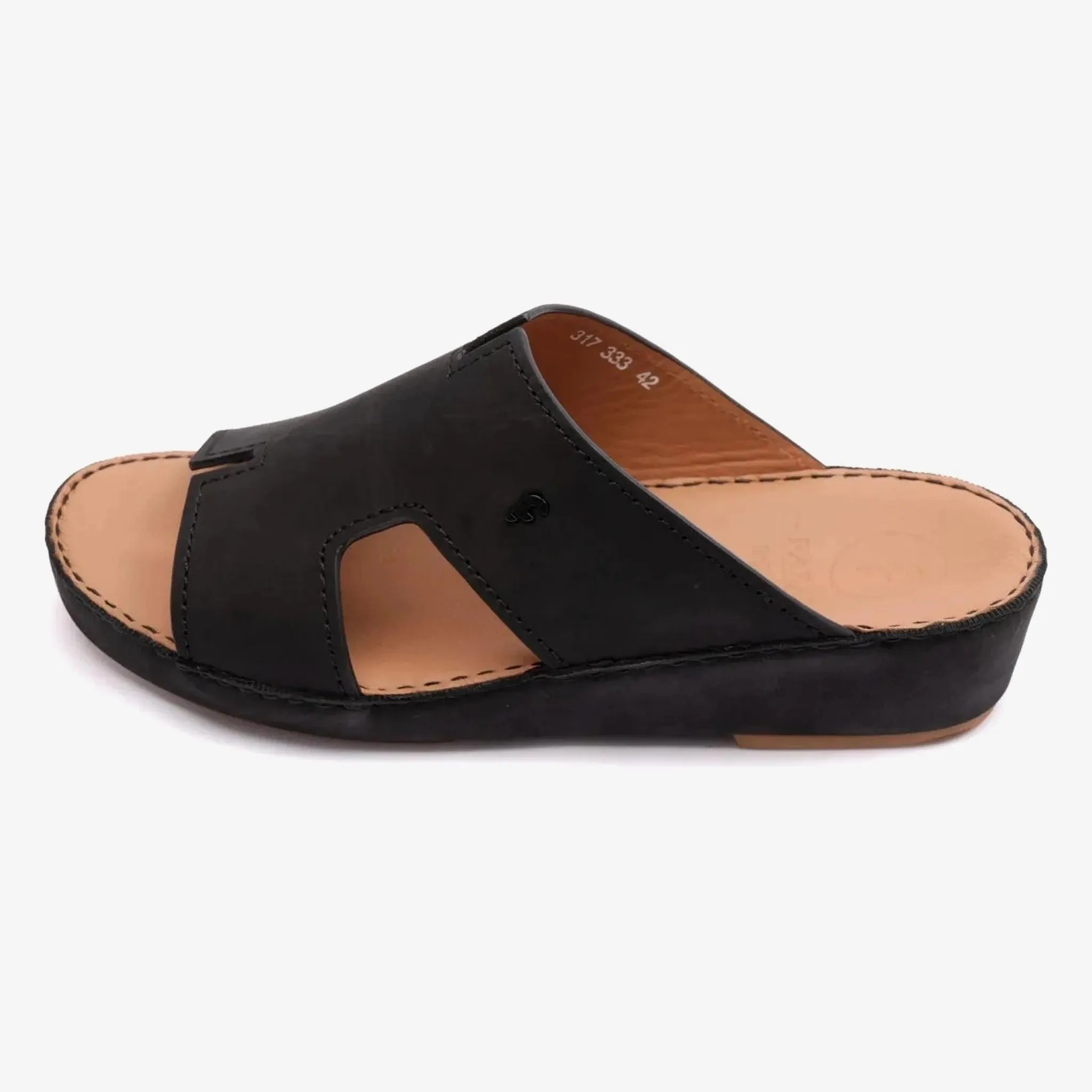 FARADA MENS ARABIC DAVINCI SUEDE SANDALS BLACK