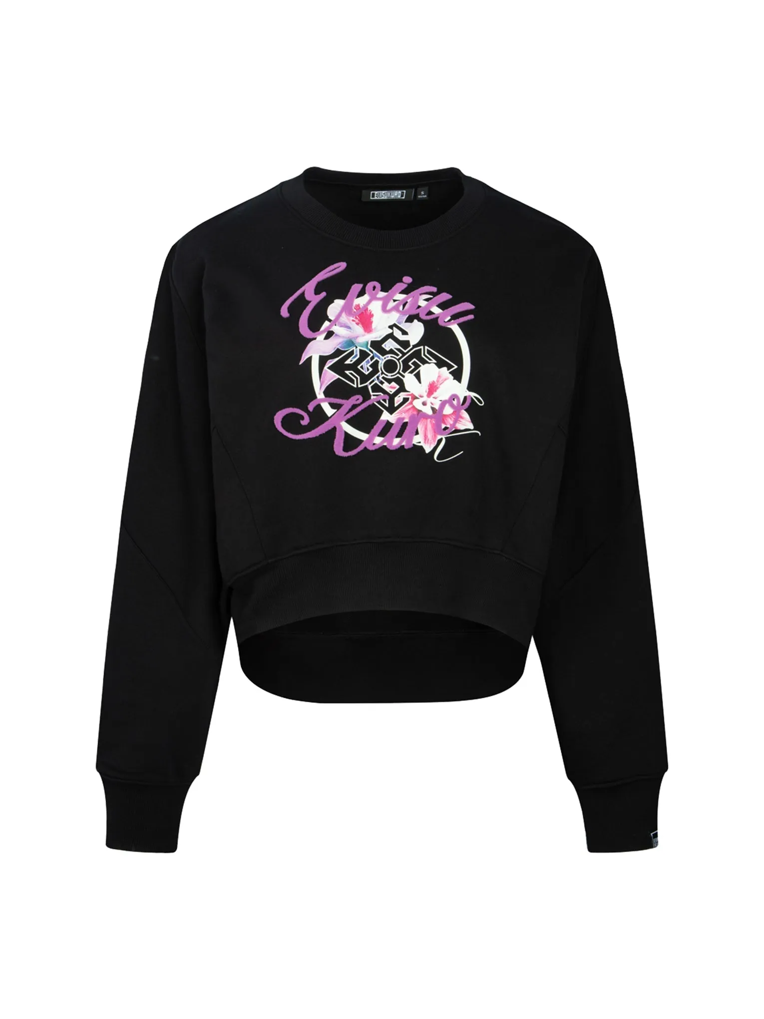 Floral Kamon Print and Logo Jacquard Loose Fit Sweatshirt
