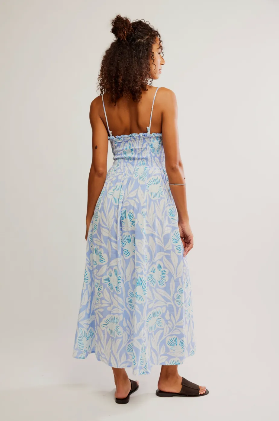 FREE PEOPLE Sweet Nothings Midi Dress - Blue Vista Combo