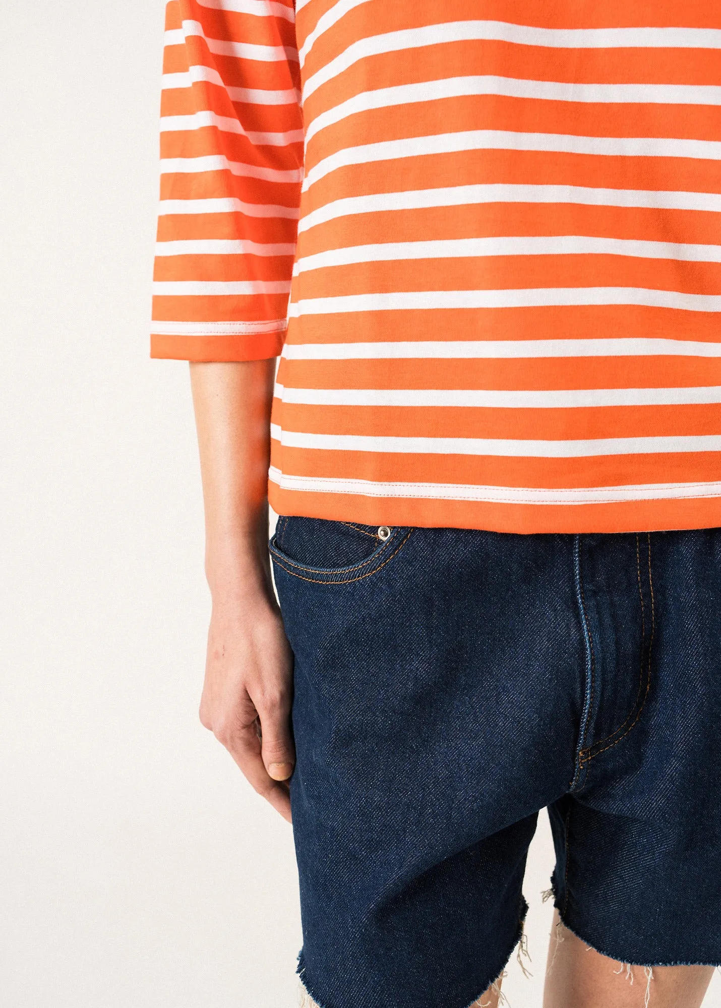 Galathe striped sailor shirt - slim fit, in light cotton (BASKET/NEIGE)