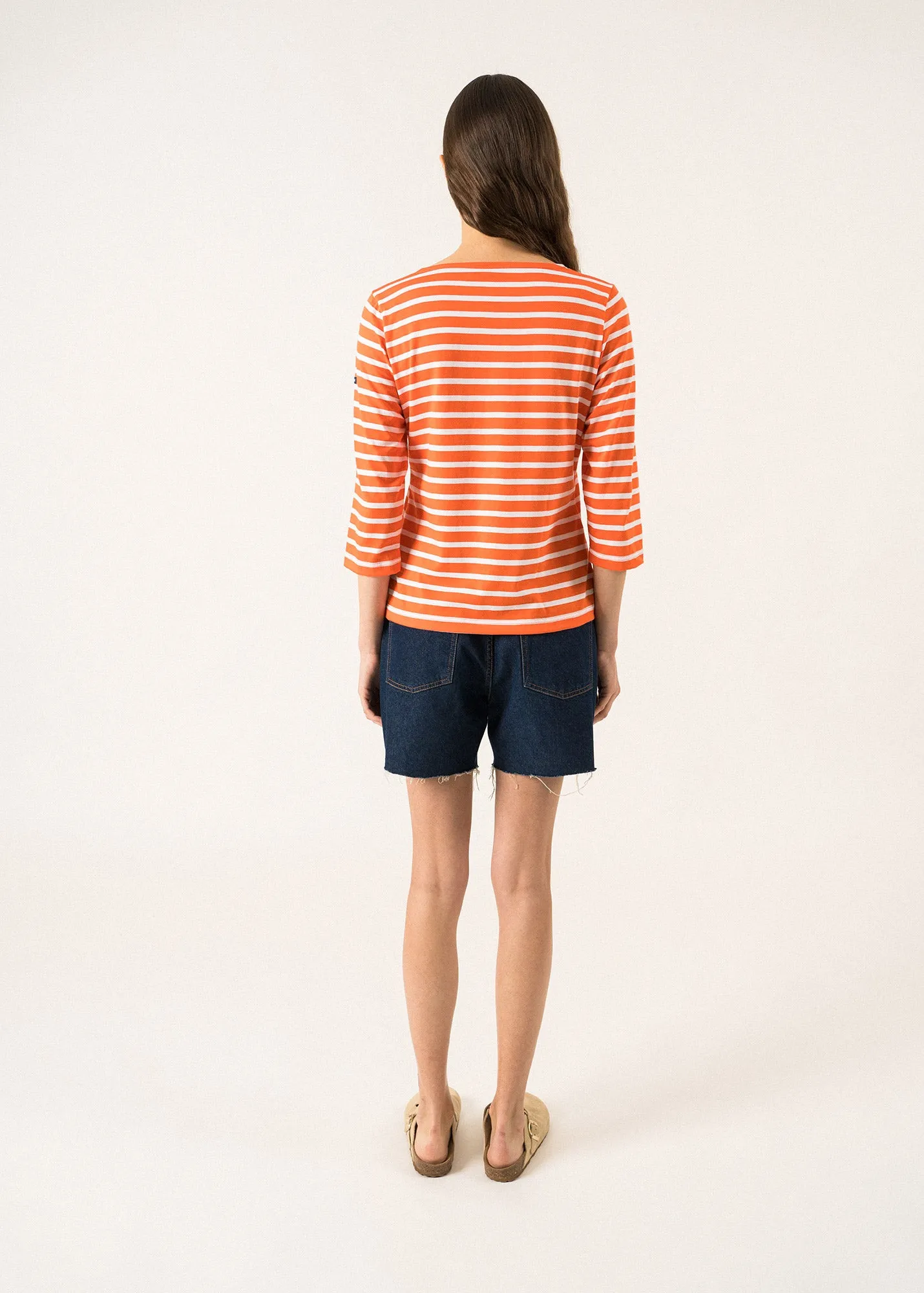 Galathe striped sailor shirt - slim fit, in light cotton (BASKET/NEIGE)