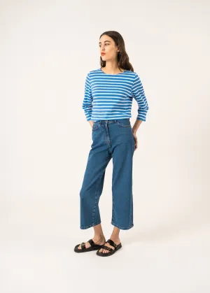 Galathe striped sailor shirt - slim fit, in light cotton (MER/NEIGE)