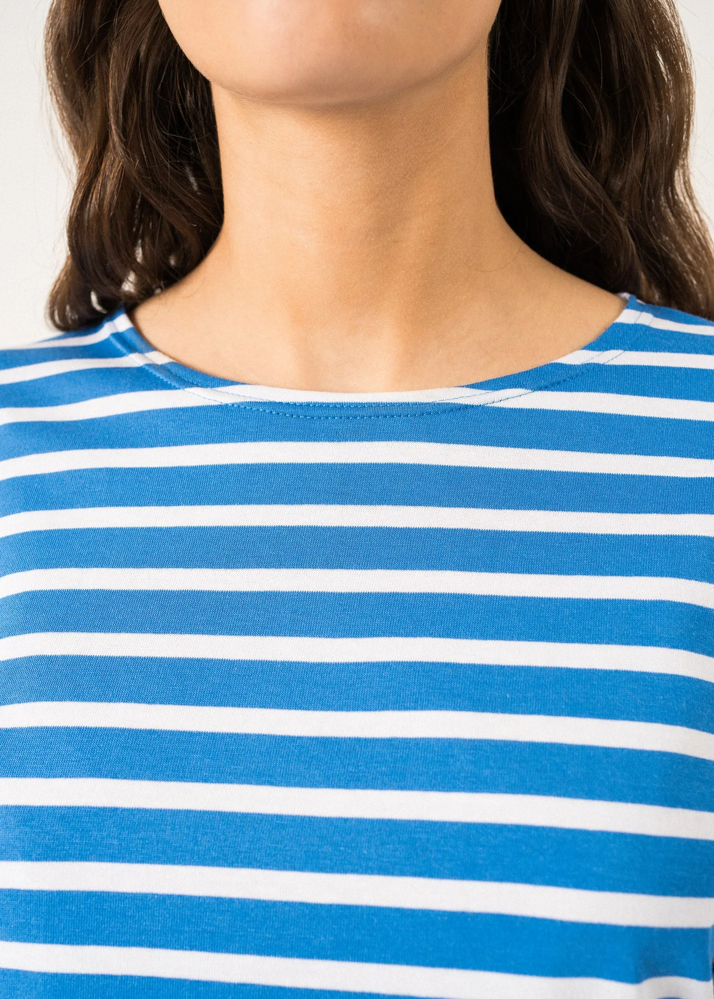 Galathe striped sailor shirt - slim fit, in light cotton (MER/NEIGE)