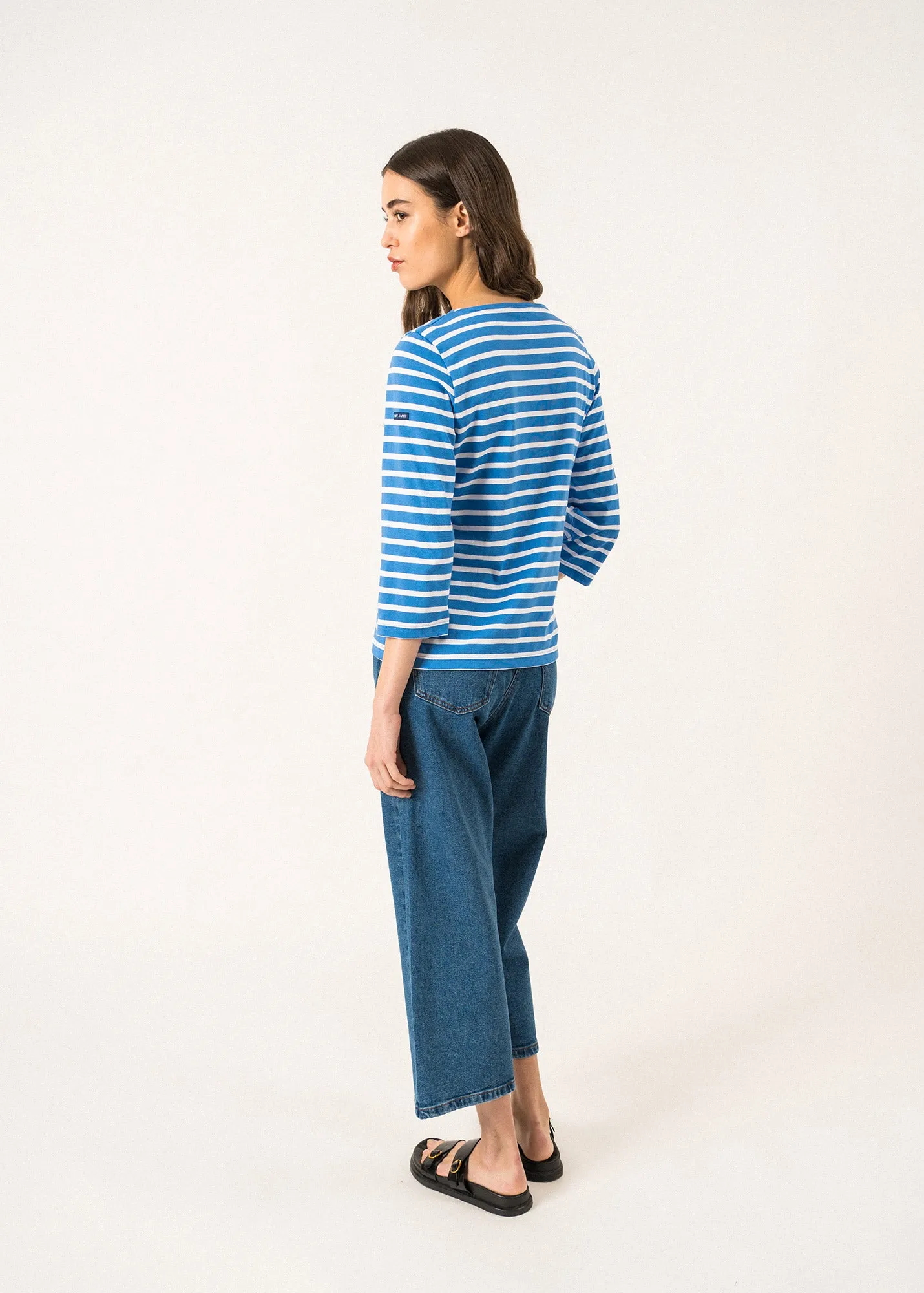 Galathe striped sailor shirt - slim fit, in light cotton (MER/NEIGE)