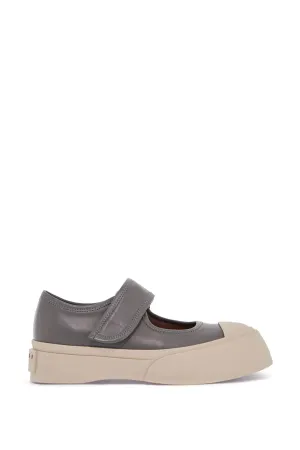 gray calfskin low-top sneakers with hook-and-loop closure SNZW003120P7226 NEUTRAL GREY