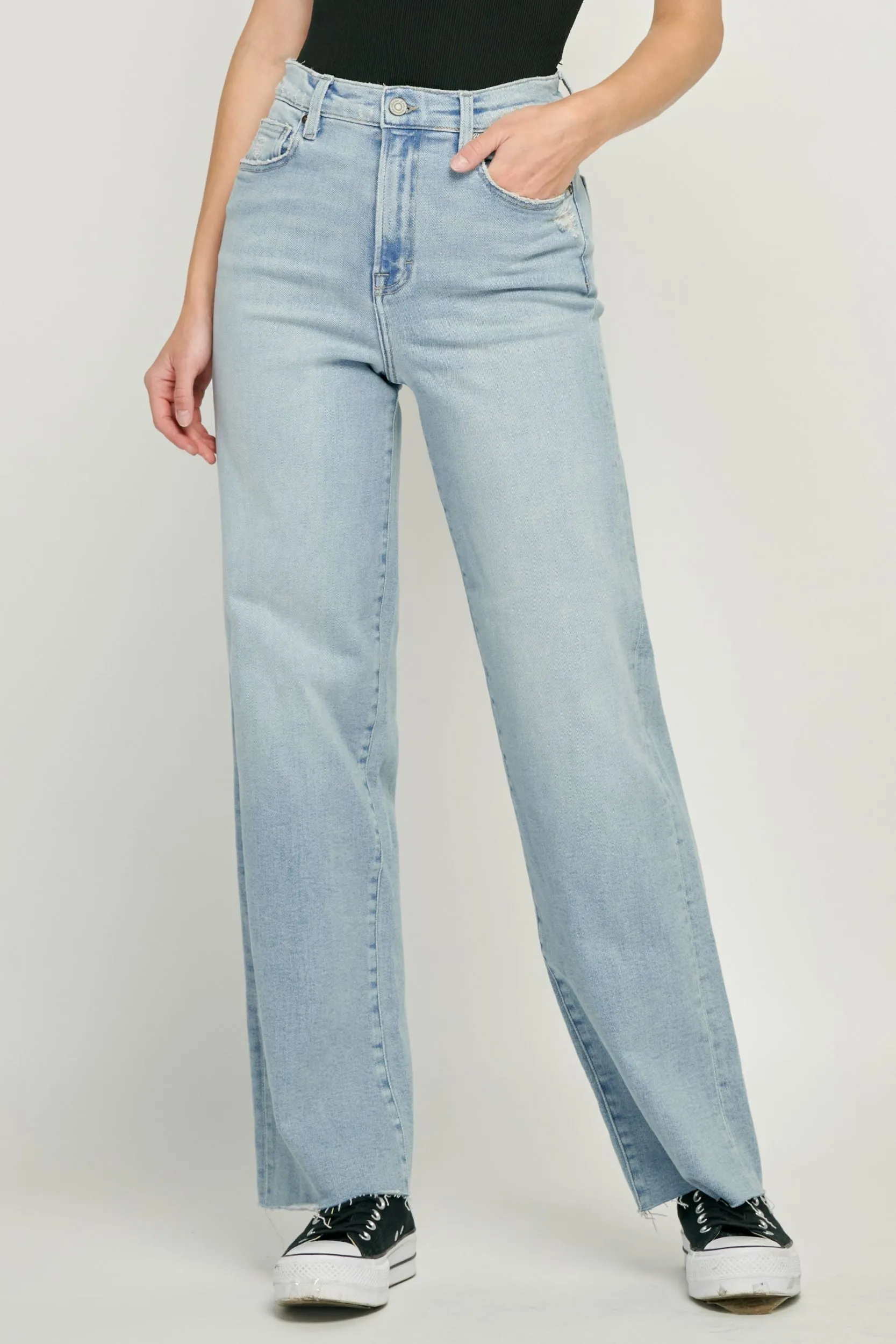 Hidden Logan High Rise Dad Jean 31 Inseam In Light Blue