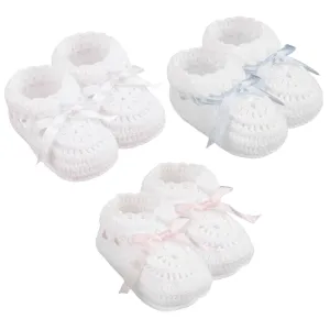 Jefferies Hand Crochet Ribbon Booties