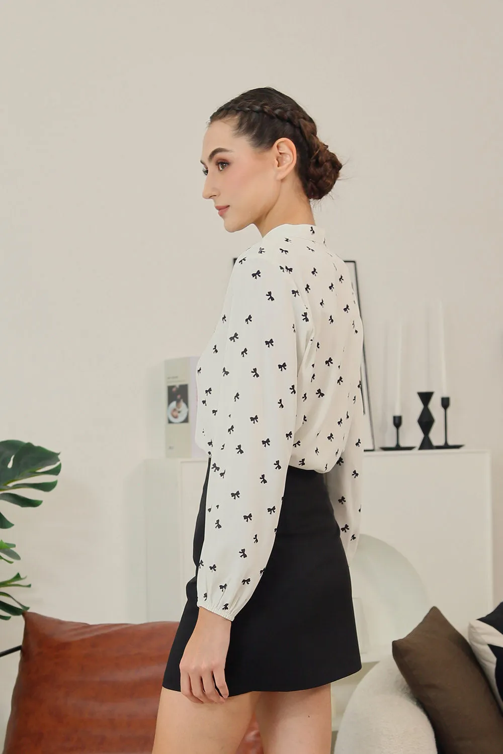 Keana Blouse in Monochrome Bow