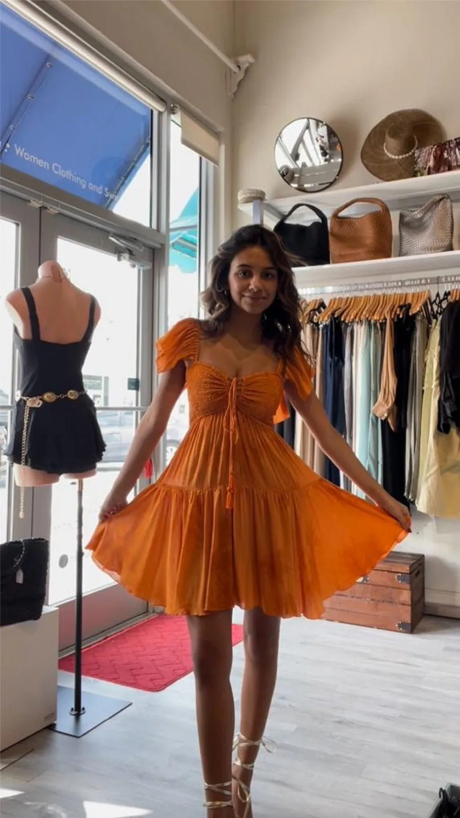 Khush Quinn Mini Dress - TD Murky Tangerine