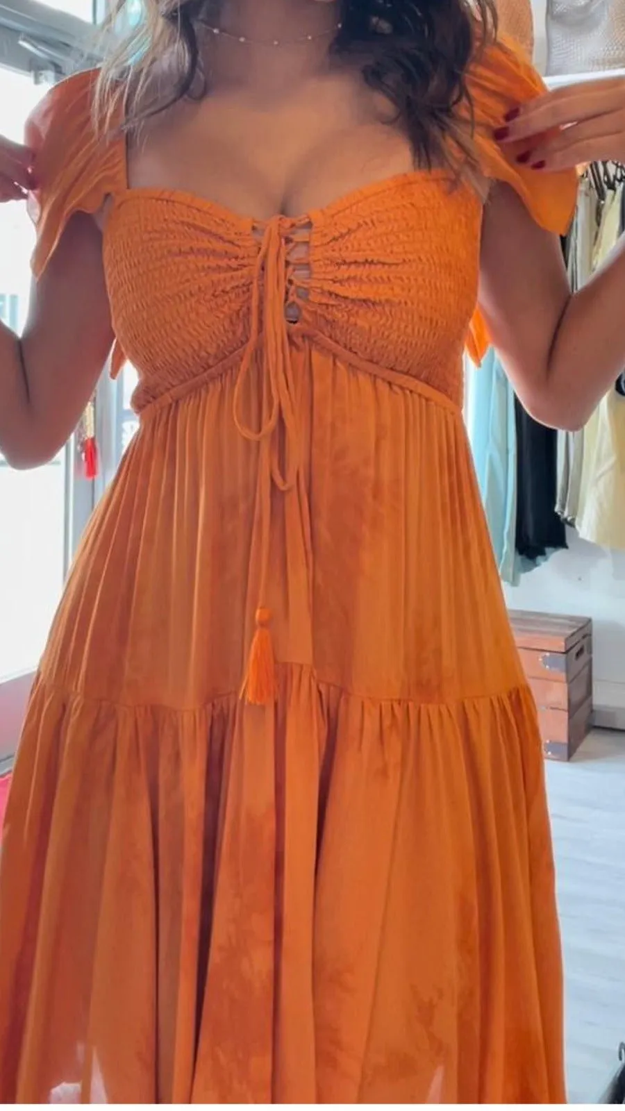 Khush Quinn Mini Dress - TD Murky Tangerine