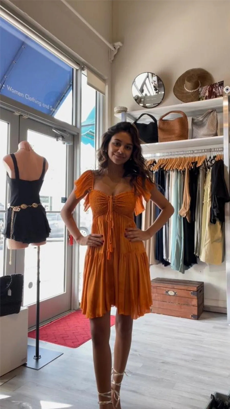 Khush Quinn Mini Dress - TD Murky Tangerine