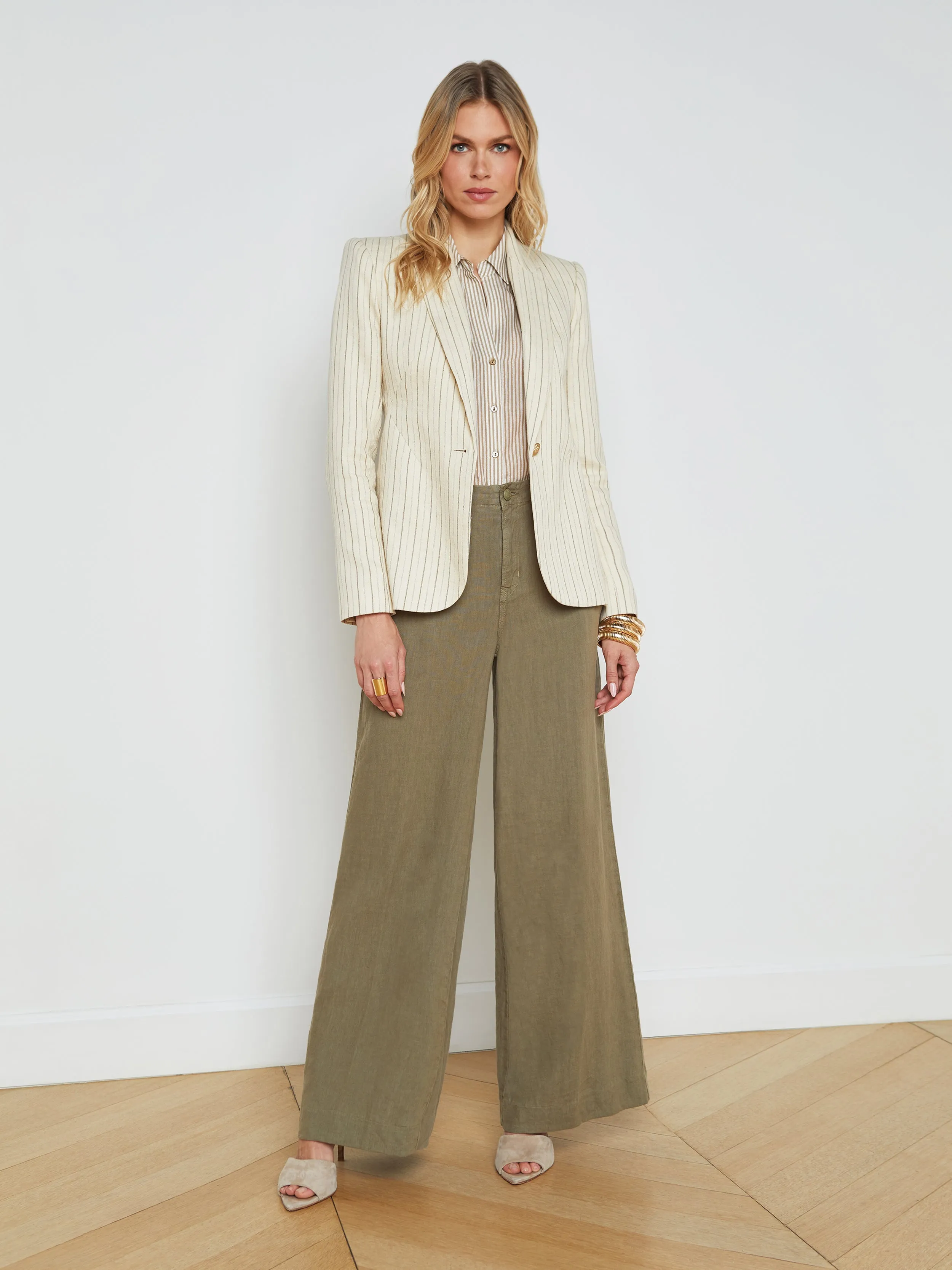 L'Agence Clementine Linen-Blend Blazer