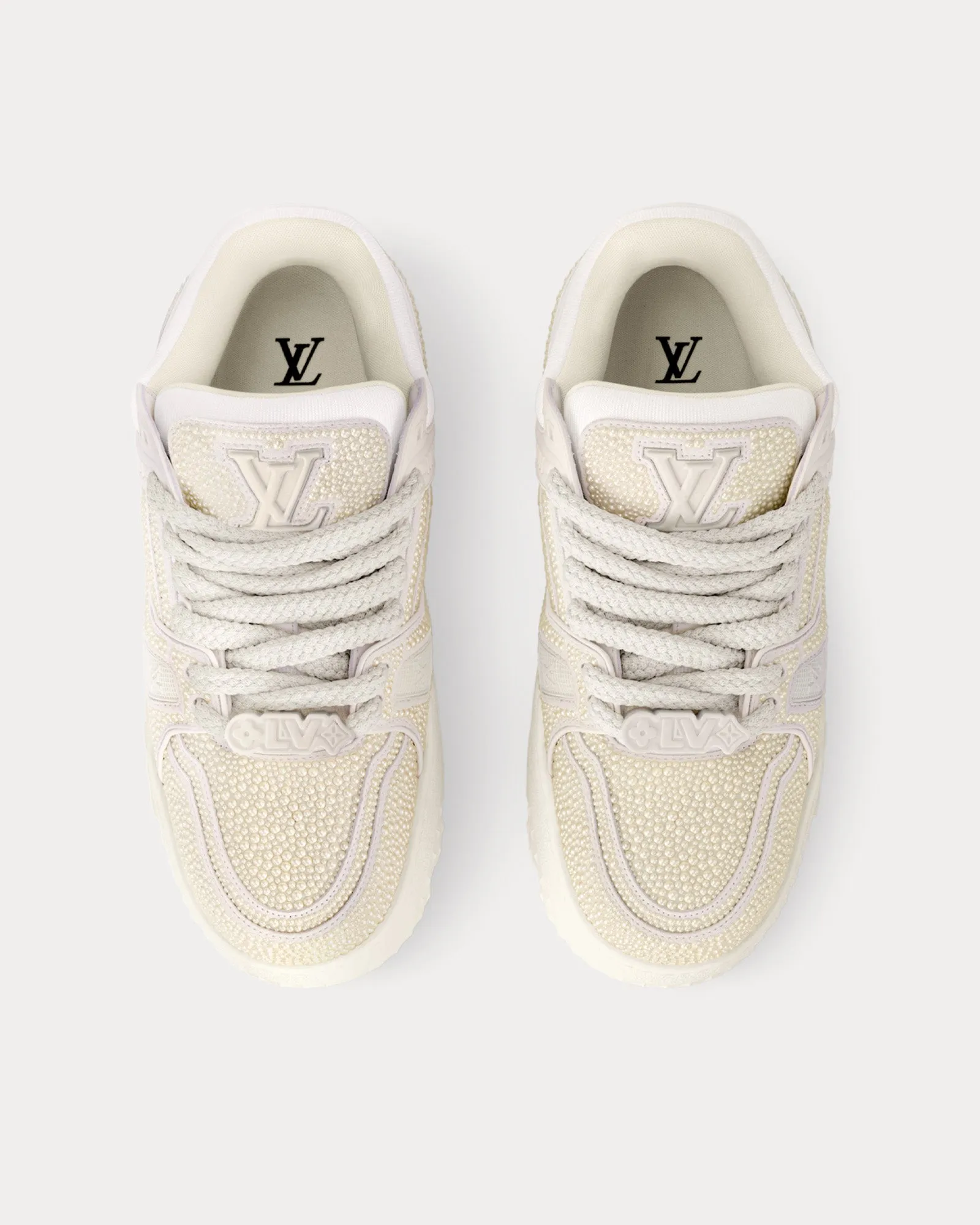 LV Maxi Trainers with Swarovski Crystals White Low Top Sneakers