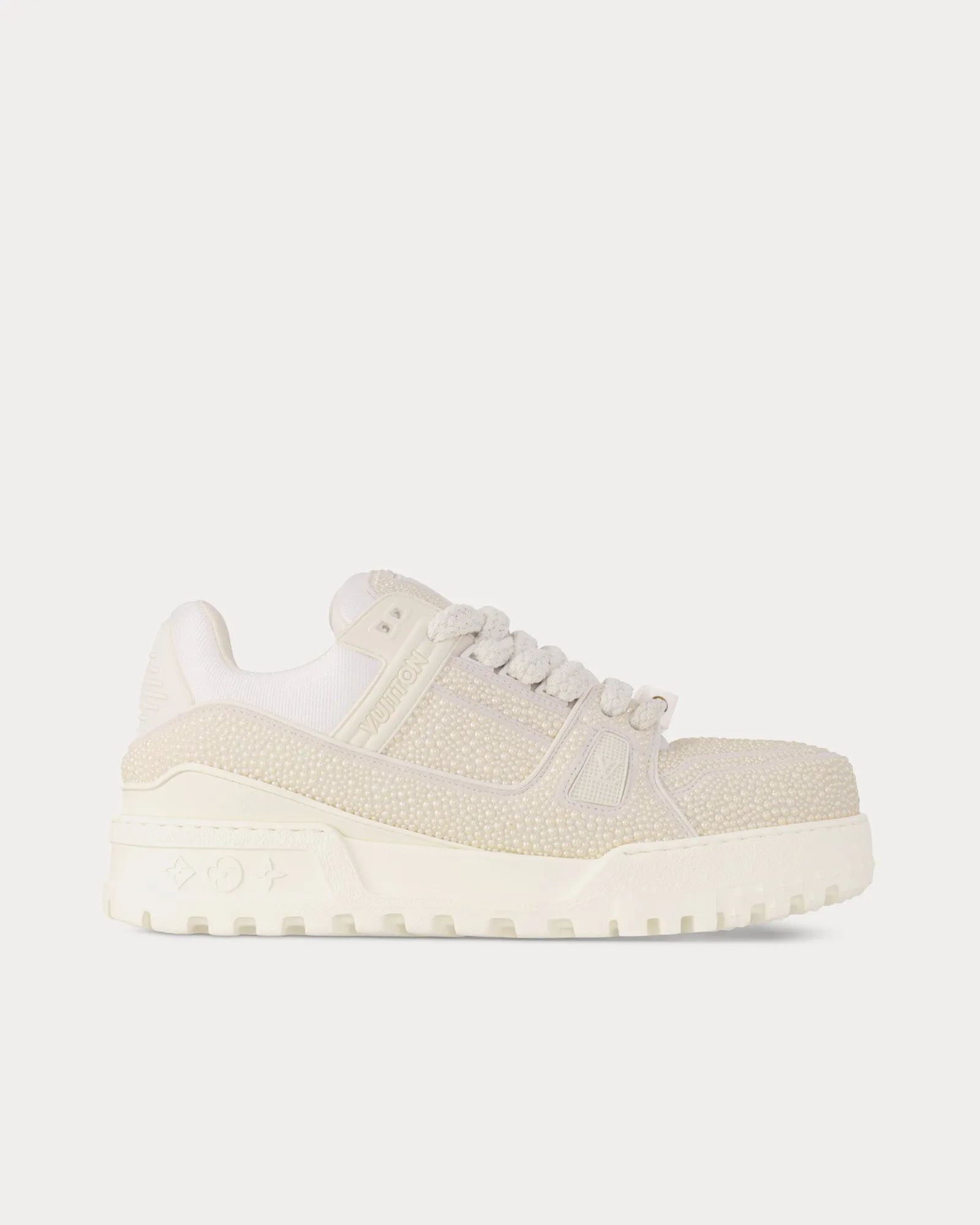LV Maxi Trainers with Swarovski Crystals White Low Top Sneakers