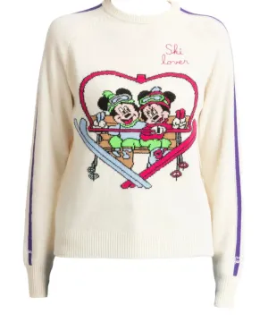 Maglione Ski Lover con Stampa Mickie e Minnie