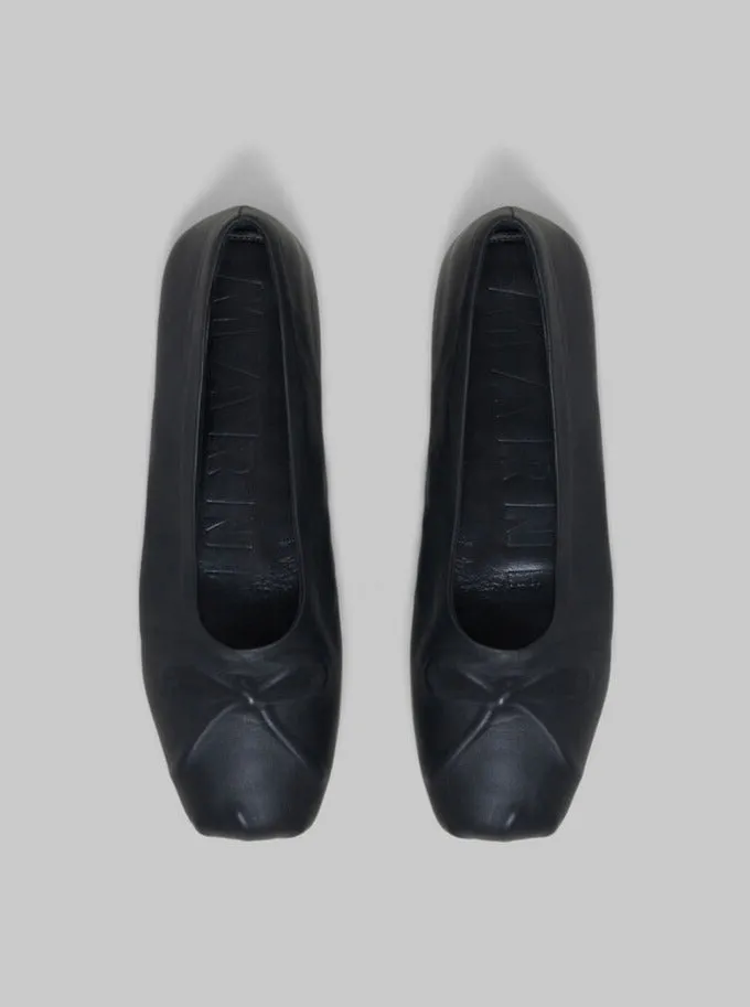 Marni Nappa Leather 'Seamless Little Bow' Ballet Flat