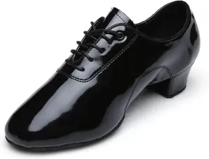 Men's Latin Dance Shoes Men's Latin Shoes Ballroom Tango Jazz Dance Shoes Performance Show Soft Leather Sole Modern Square Shoes