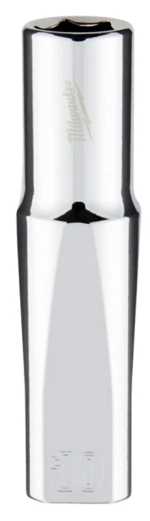 Milwaukee 45-34-0010 Drive Socket, 10 mm Socket, 3/8 in Drive, 6-Point, Vanadium Steel, Chrome :CD: QUANTITY: 1