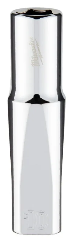Milwaukee 45-34-0010 Drive Socket, 10 mm Socket, 3/8 in Drive, 6-Point, Vanadium Steel, Chrome :CD: QUANTITY: 1