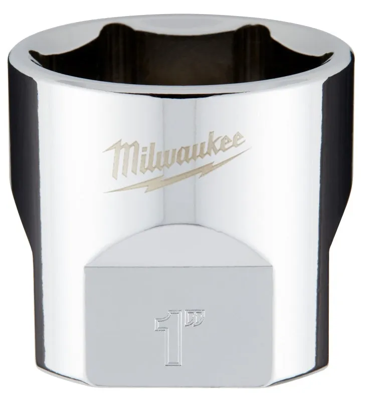 Milwaukee 45-34-9072 Socket, 1 in Socket, 3/8 in Drive, 6-Point, Chrome Vanadium Steel, Chrome :CD: QUANTITY: 1