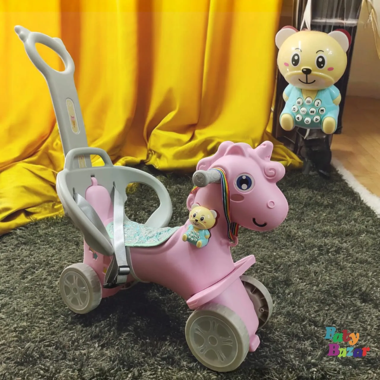 Most Popular Ride Animal Toy Kids Indoor Plastic Children Horse Rocking with wheels
