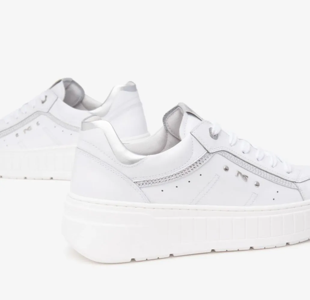 Nerogiardini white leather platform sneakers