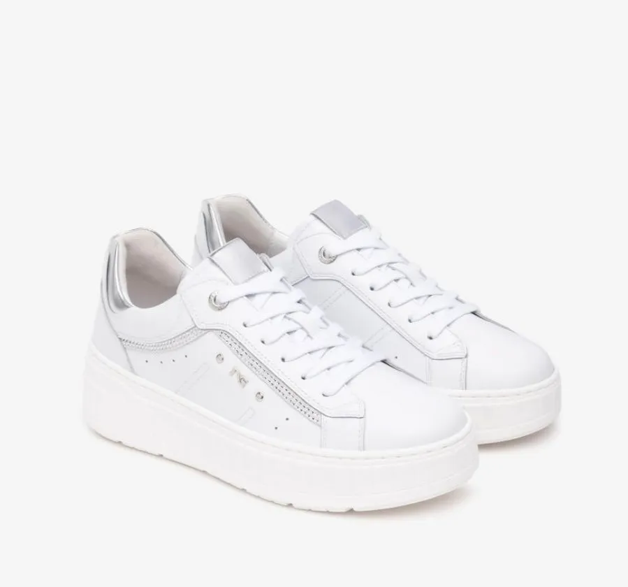 Nerogiardini white leather platform sneakers