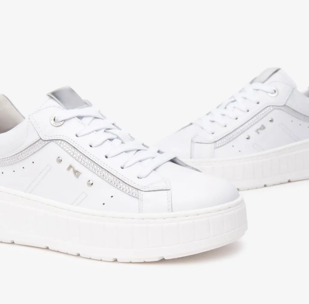 Nerogiardini white leather platform sneakers